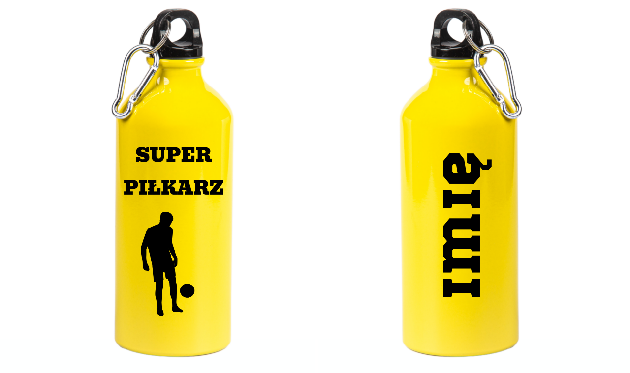 Bidon żółty 600 ml z napisem "Super Piłkarz" – piłka nożna #3
