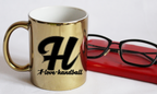 Kubek złoty z literą "H" oraz napisem "I LOVE HANDBALL" #2