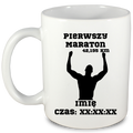 Kubek biały – pamiątka po pierwszym maratonie + czas i imię – bieganie #10