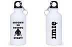 Bidon biały 400 ml dla biegacza – nadruk "Gotowy do startu, start!" – bieganie #6