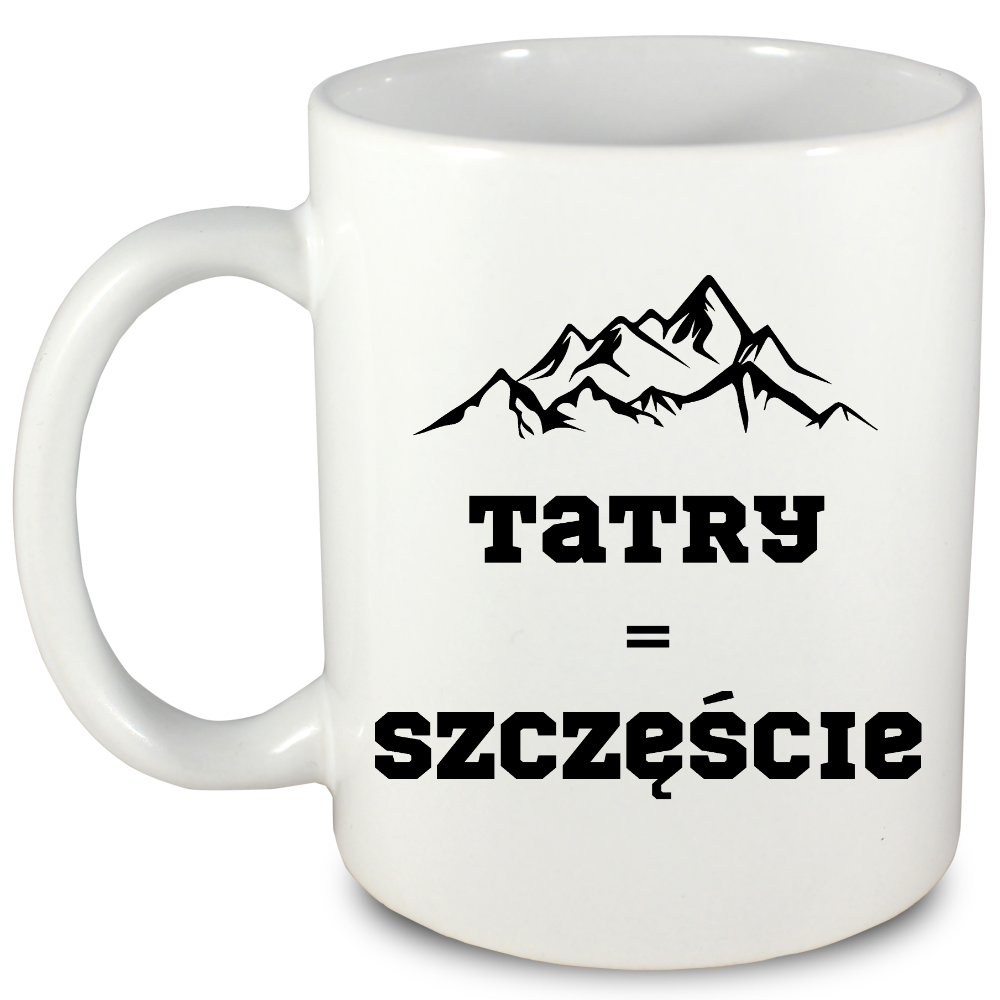 Kubek biały z nadrukiem „Tatry = Szczęście” – Zakopane, góry #5