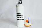 Butelka biała 800 ml z nadrukiem „Eat Sleep Travel Repeat” – podróże, przygoda #6