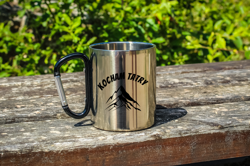 Kubek z czarnym karabińczykiem i nadrukiem „Kocham Tatry” – góry #3