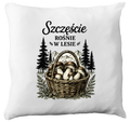 Poduszka prezent dla grzybiarzy z nadrukiem "Szczęście rośnie w lesie" - grzyby #8