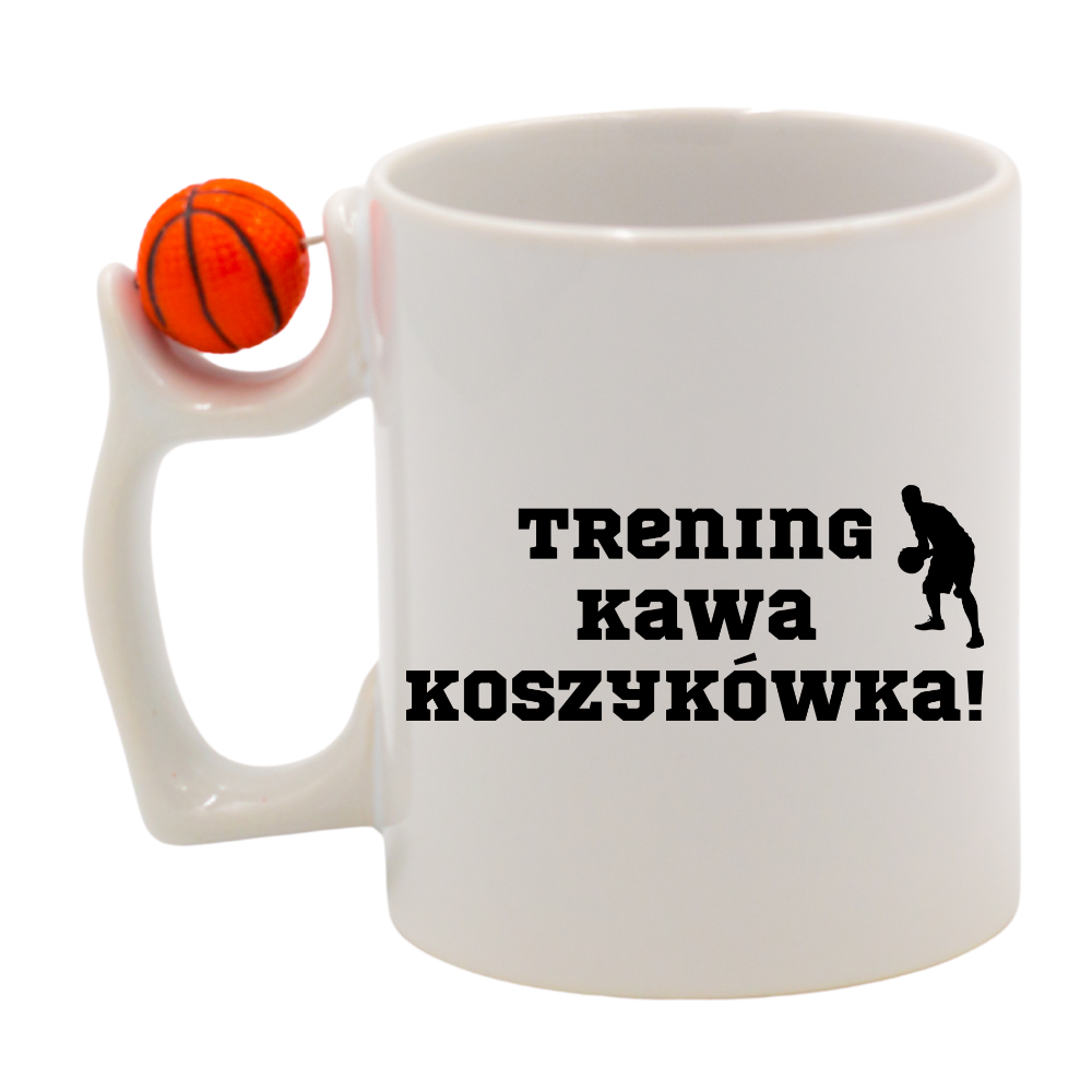 Kubek z piłką i nadrukiem "Trening Kawa Koszykówka" – koszykówka #5