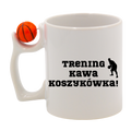 Kubek z piłką i nadrukiem "Trening Kawa Koszykówka" – koszykówka #5