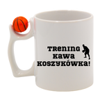 Kubek z piłką i nadrukiem "Trening Kawa Koszykówka" – koszykówka #5