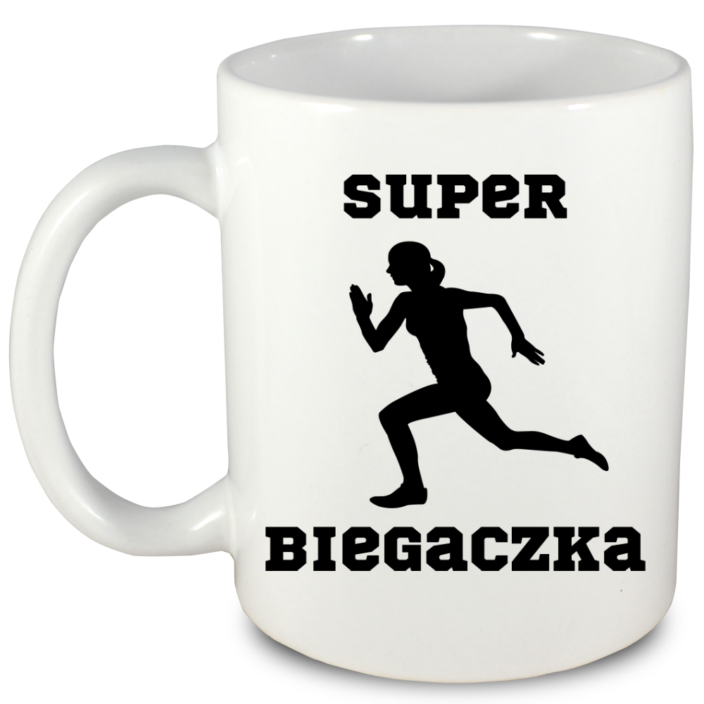 Kubek biały z nadrukiem „Super Biegaczka” – bieganie #8