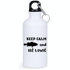 Bidon biały 400 ml z nadrukiem "KEEP CALM and IDŹ ŁOWIĆ" - wędkarstwo #5