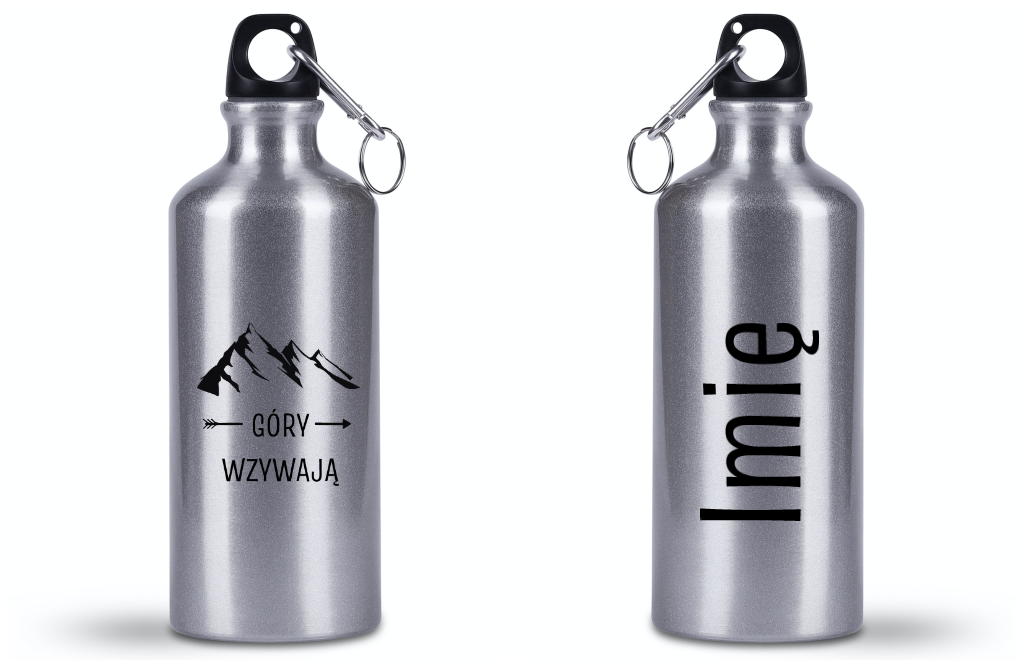 Bidon srebrny 500 ml z grafiką „Góry wzywają” - trekking #4
