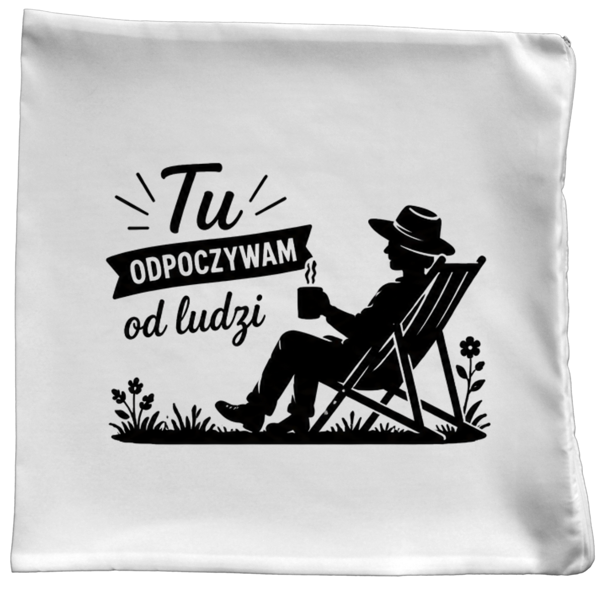 Poduszka z nadrukiem „Tu odpoczywam od ludzi” – działka, ogród #6