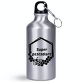Butelka srebrna 400 ml z nadrukiem „Super pszczelarz” – pszczelarstwo #9
