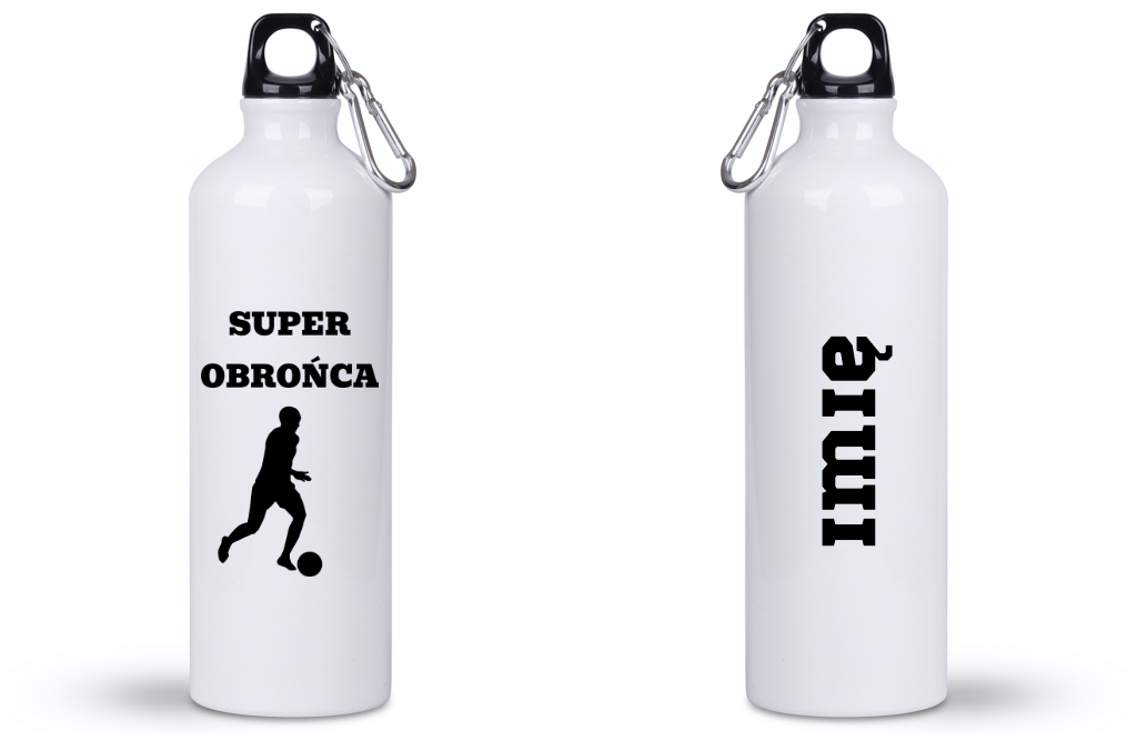 Butelka biała 800 ml z nadrukiem "Super Obrońca" – piłka nożna #7