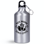 Butelka srebrna 400 ml z nadrukiem „Ręce brudne, serce czyste” – do ogrodu #3