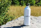 Butelka rowerowa biała 800 ml z grafiką „Rowerowe EKG, linia życia” – dla rowerzysty #9
