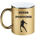 Kubek biały z nadrukiem "Super Pomocnik" – piłka nożna #10