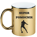 Kubek biały z nadrukiem "Super Pomocnik" – piłka nożna #10