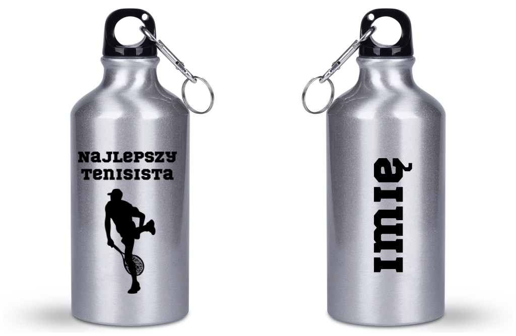 Butelka srebrna 400 ml z napisem "Najlepszy Tenisista" #2