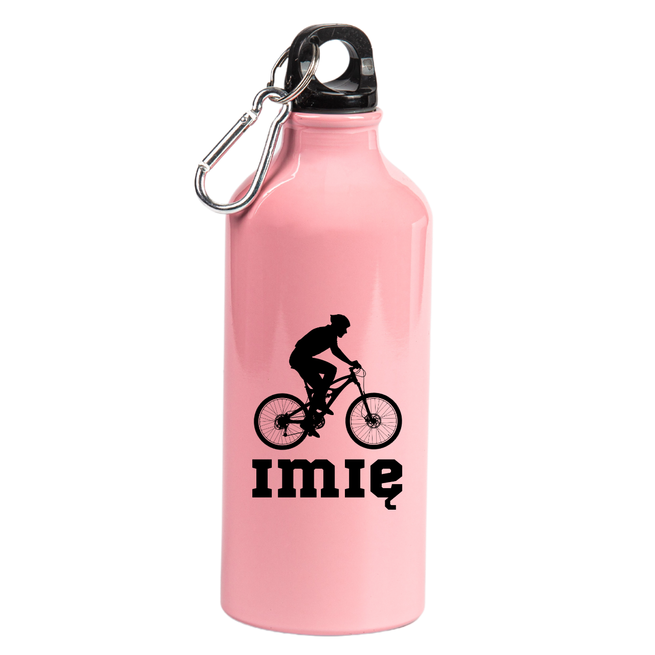 Butelka różowa 600 ml z grafiką roweru oraz imieniem do wyboru - dla rowerzysty #5