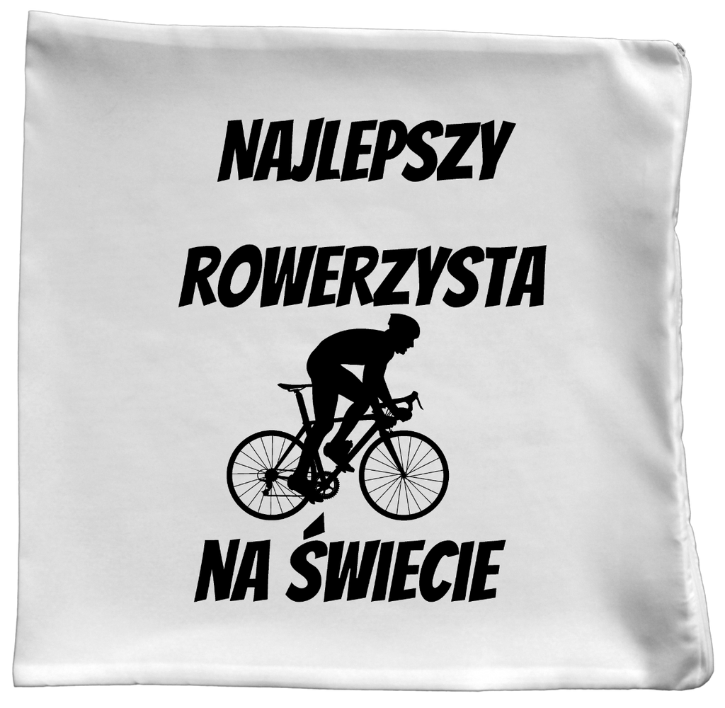Poduszka z nadrukiem „Najlepszy rowerzysta na świecie” – dla rowerzysty #11