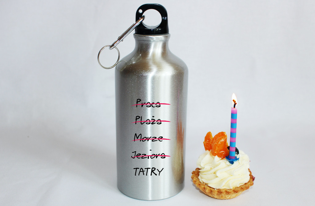 Bidon srebrny 500 ml z grafiką „Tatrzańska wykreślanka” – Podhale, Zakopane, góry #6