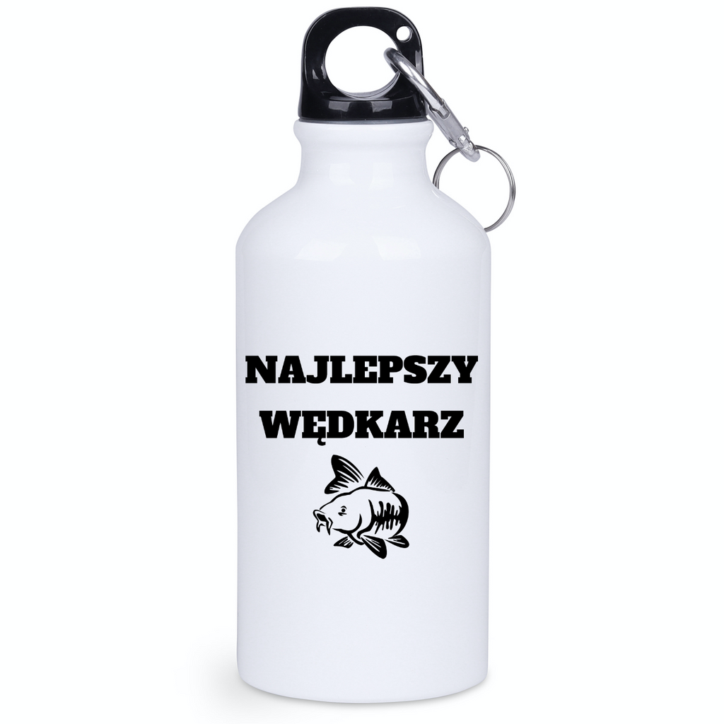 Bidon biały 400 ml z nadrukiem "Najlepszy Wędkarz" - wędkarstwo #6