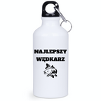 Bidon biały 400 ml z nadrukiem "Najlepszy Wędkarz" - wędkarstwo #6