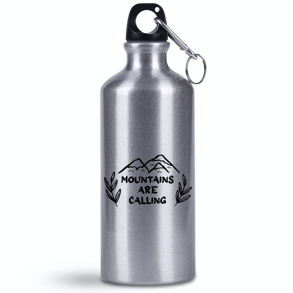 Bidon srebrny 500 ml z grafiką „Mountains are calling” – góry #8