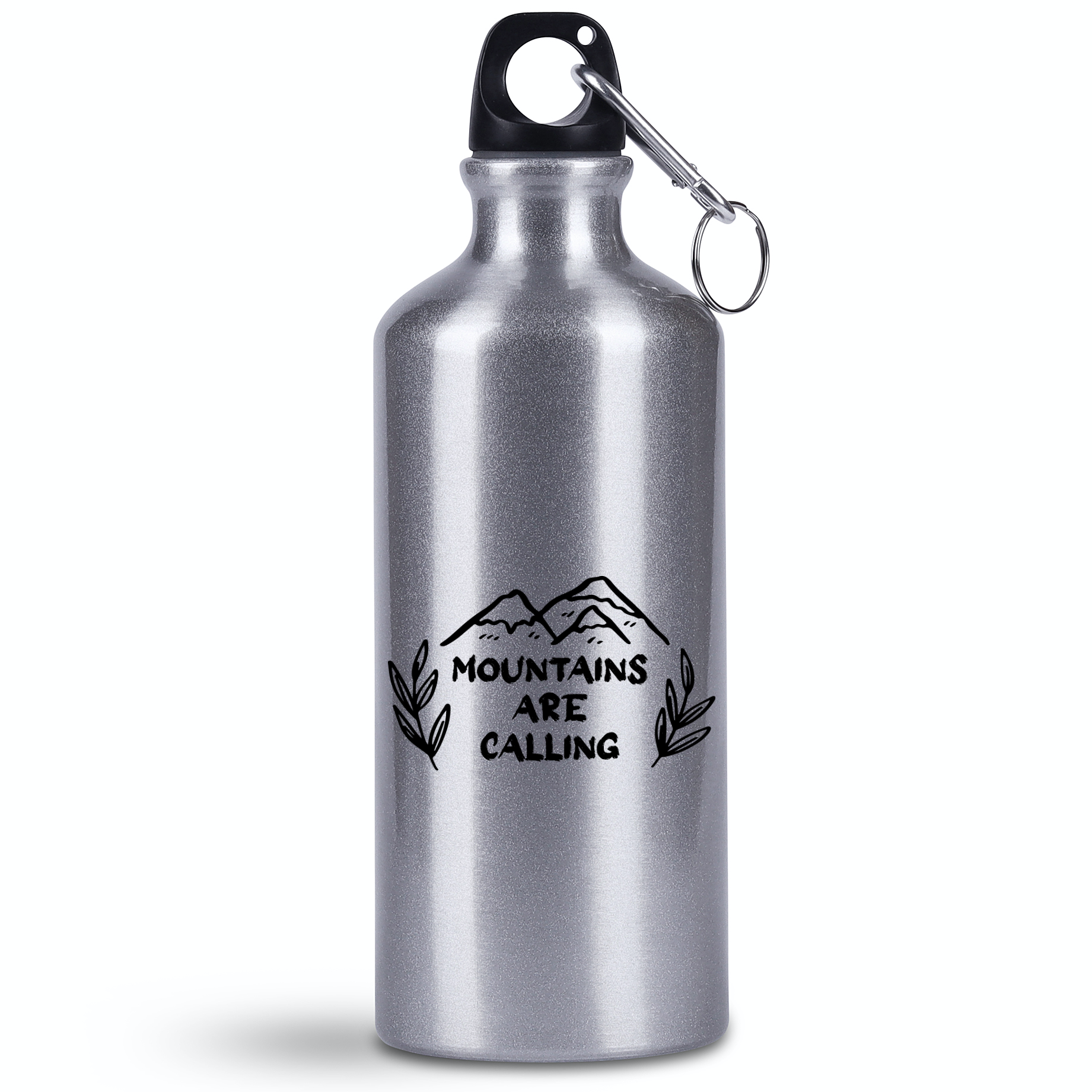 Bidon srebrny 500 ml z grafiką „Mountains are calling” – góry #8