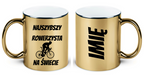 Kubek złoty z nadrukiem „Najszybszy rowerzysta na świecie” – dla rowerzysty #12