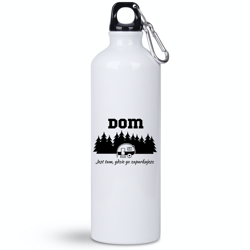 Butelka biała 800 ml z nadrukiem „Dom jest tam, gdzie go zaparkujesz” – podróże, przygoda, camper #7