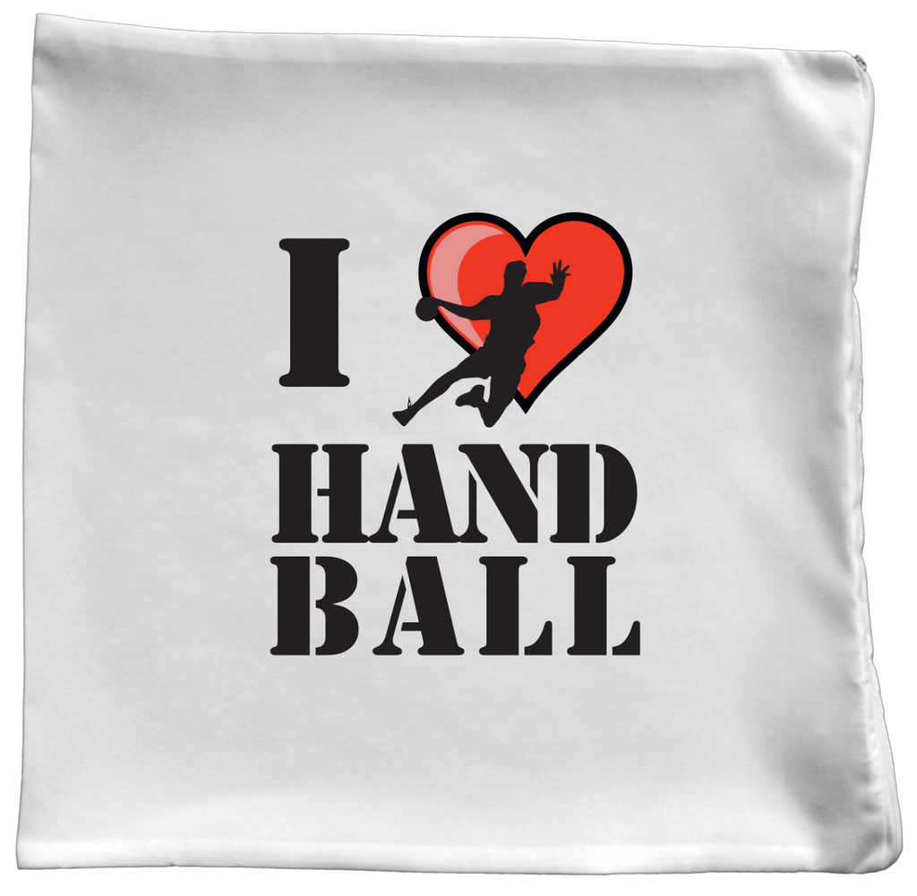 Poduszka z grafiką serca i napisem "I LOVE HANDBALL" #1