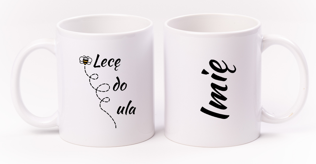 Kubek biały dla pszczelarza "Lecę do ula" #7