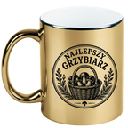 Kubek złoty z nadrukiem „Najlepszy Grzybiarz” – na grzyby #2