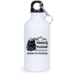 Butelka białą 400 ml z nadrukiem "Pakuję plecak, ruszam po przygodę" #3