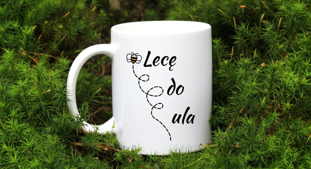 Kubek biały dla pszczelarza "Lecę do ula" #7