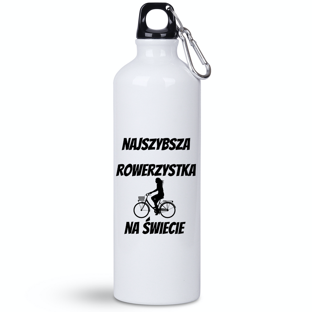 Butelka biała 800 ml na rower z nadrukiem „Najszybsza rowerzystka na świecie” – dla rowerzystki #4