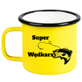Kubek emaliowany żółty 360 ml z nadrukiem "Super Wędkarz" – wędkarstwo #5