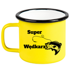 Kubek emaliowany żółty 360 ml z nadrukiem "Super Wędkarz" – wędkarstwo #5