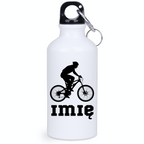 Butelka biała 400 ml z grafiką roweru oraz imieniem do wyboru – dla rowerzysty #6