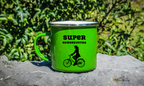 Kubek emaliowany zielony z nadrukiem "Super Rowerzystka" - dla rowerzystki #6