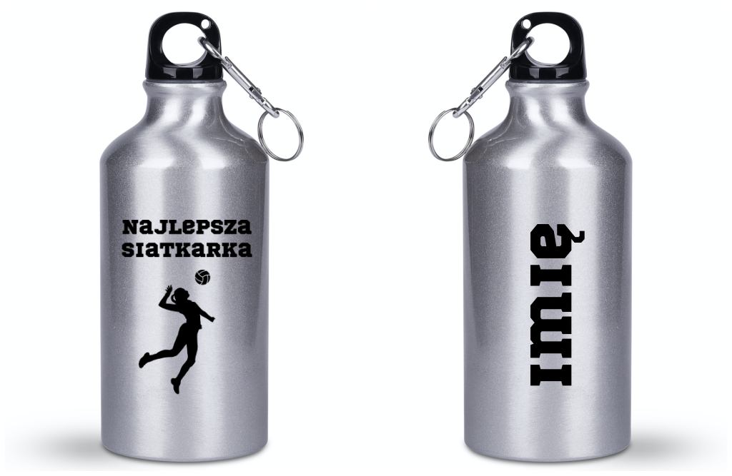 Butelka srebrna 400 ml z napisem "Najlepsza Siatkarka" #6