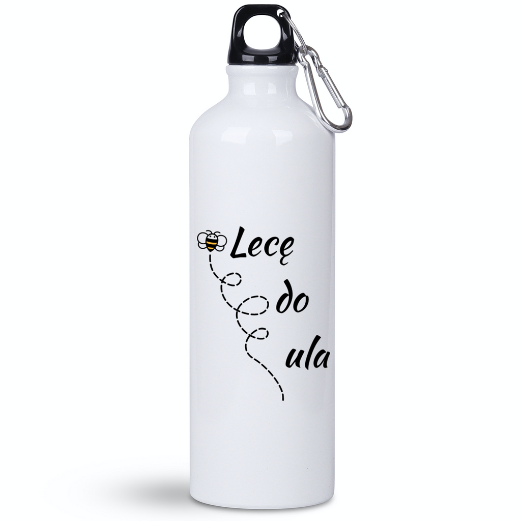 Bidon biały 800 ml z nadrukiem „Lecę do ula” – pszczelarstwo #7