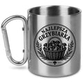 Kubek metalowy z karabińczykiem i nadrukiem „Najlepsza Grzybiarka” – na grzyby #1