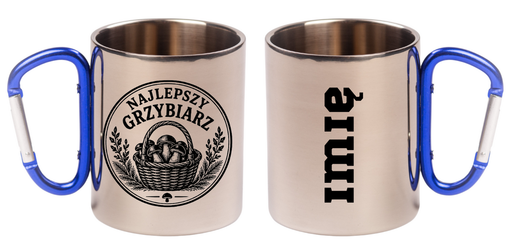 Kubek niebieski z karabińczykiem „Najlepszy Grzybiarz” – na grzybobranie #2