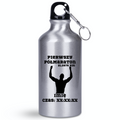 Butelka srebrna 400 ml z pamiątka po półmaratonie + imię i czas – bieganie #9