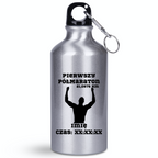 Butelka srebrna 400 ml z pamiątka po półmaratonie + imię i czas – bieganie #9