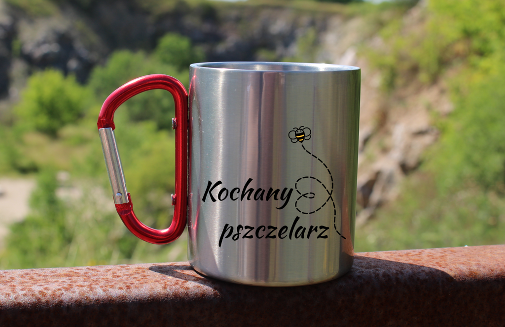 Kubek czerwony karabińczykiem z nadrukiem "Kochany pszczelarz" #6
