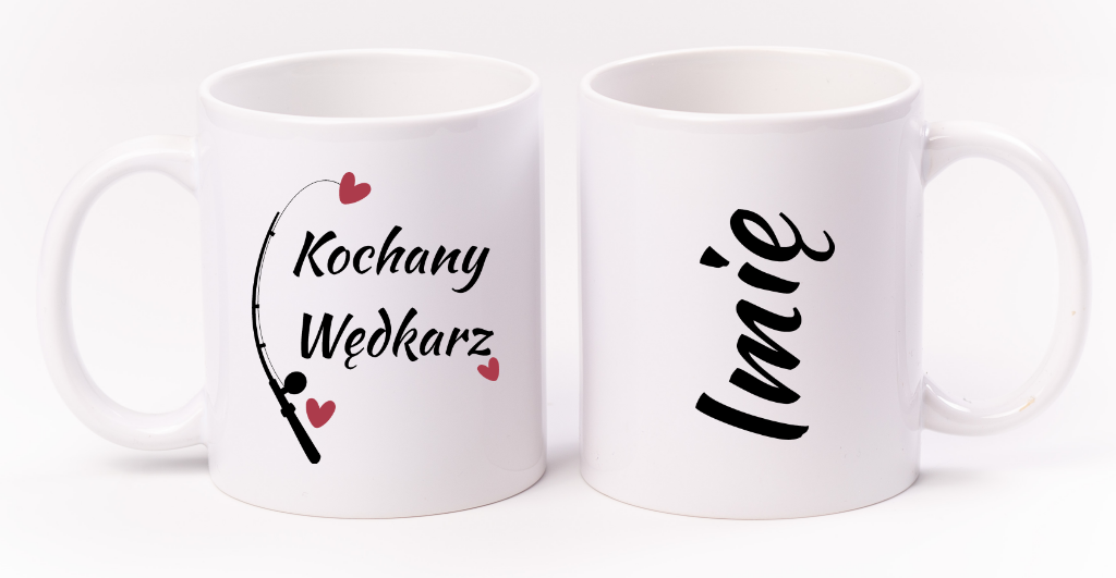 Kubek biały z nadrukiem: "Kochany Wędkarz" - wędkarstwo #2
