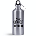 Bidon srebrny 500 ml na rower z grafiką roweru i imieniem do wyboru – dla rowerzystów #11
